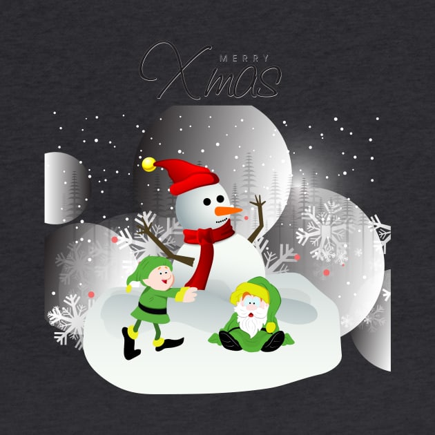 Merry Xmas Snowman by teegear